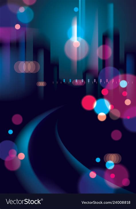 Abstract urban night light bokeh defocused Vector Image