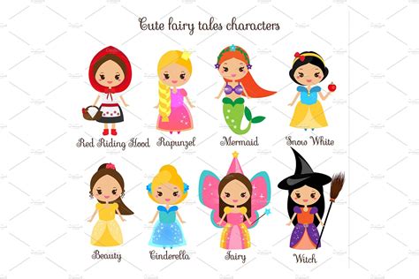 Cute kawaii fairy tale characters | Icons ~ Creative Market