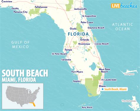 Map of South Beach Miami, Florida - Live Beaches