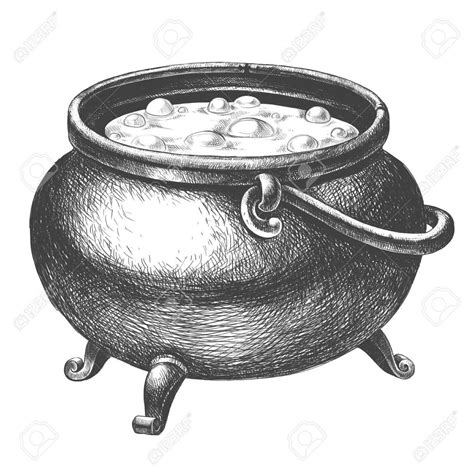 Cauldron Drawing Easy : How To Draw A Cauldron, Halloween Cauldron ...