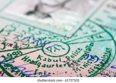 Stamp Afghanistan Passport Stock Photo 61737103 | Shutterstock