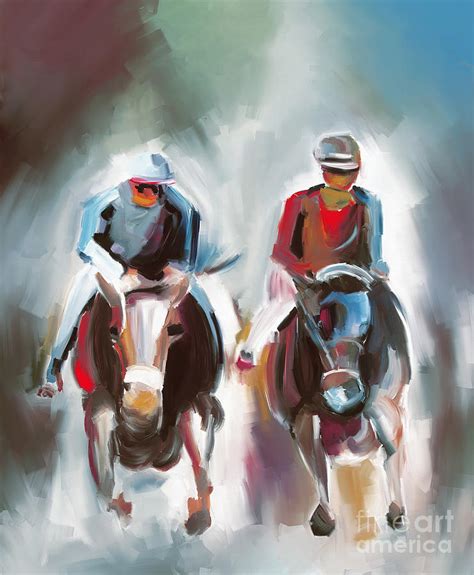 Horse racing abstract art 45b Painting by Gull G - Fine Art America