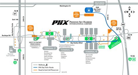 Phoenix airport terminal map - Phoenix international airport map ...