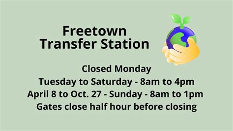 Transfer Station Hours | Freetown MA