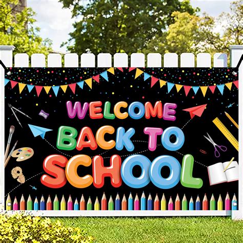 Buy Big Welcome Back To School Banner - 72 X 44 Inch, Teacher Back To ...