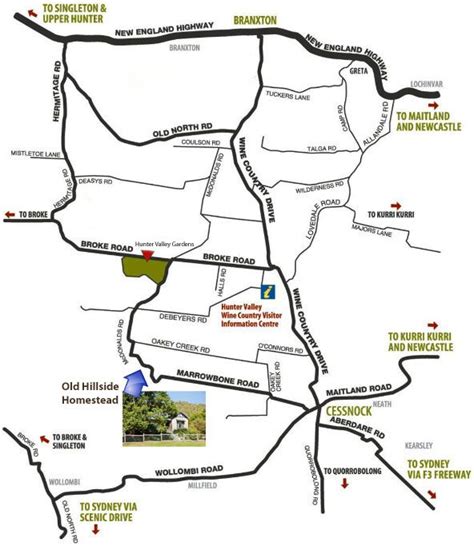 Hunter Valley Winery Map - Map Of Ireland