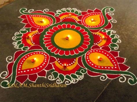 Square rangoli colours | Free hand rangoli design, Rangoli designs ...