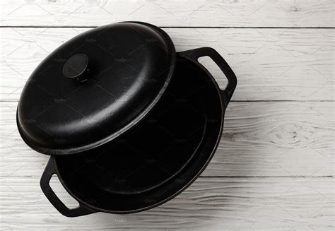 Cast iron pot with lid | Food Images ~ Creative Market