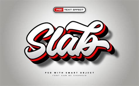 Free PSD | 3d slab style text effect