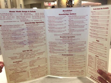 Menu at Stonebridge Cafe, Brockton, Belmont St