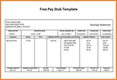 Subcontractor Pay Stub Template - Best Template Ideas