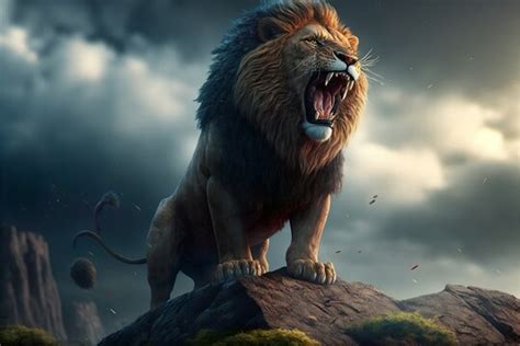 Lion On Rock Roaring