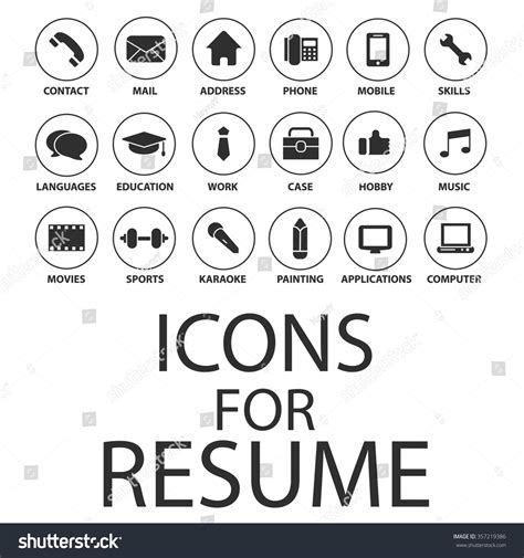 Icons Set Your Resume Cv Job Stock Vector 357219386 - Shutterstock