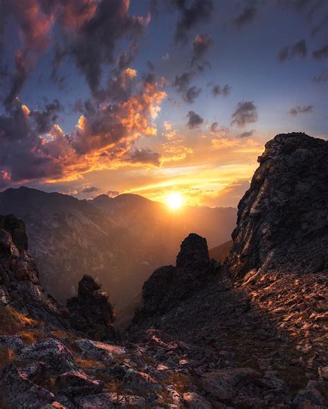 An explosive sunset on top of the Rocky Mountains - Rocky Mountain ...