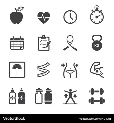 Fitness and health icons Royalty Free Vector Image