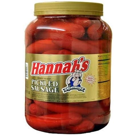 Hannah's Red Hot Pickled Sausage 39 ct. gallon jar - Walmart.com ...