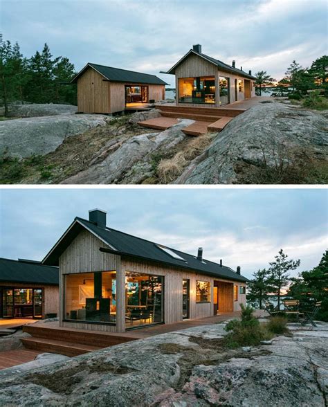 This Pair Of Contemporary Cabins Sit On An Island In The Finnish ...