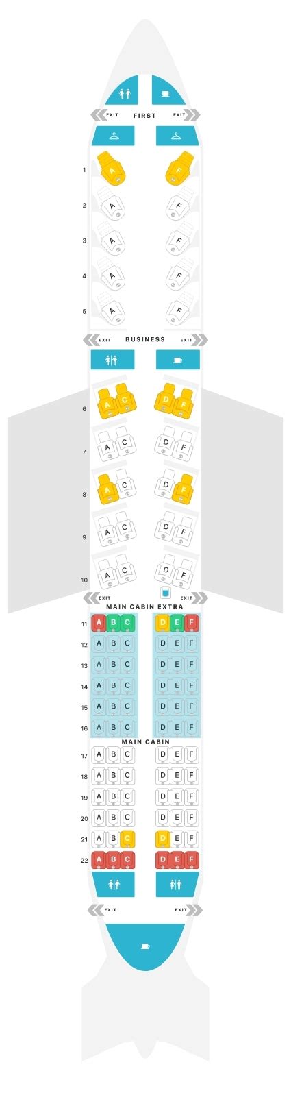 American Airlines A321 Seat Map Overview | Airportix