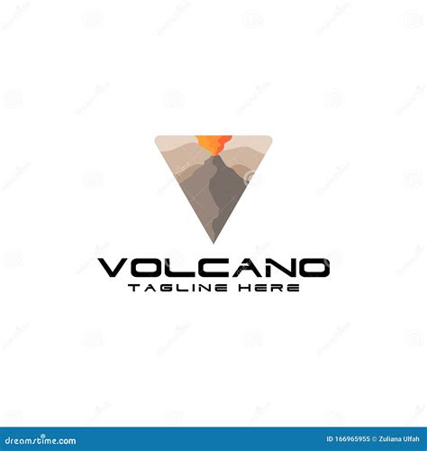 Simple Flat Volcano Logo Design Vector Stock Image Stock Illustration ...