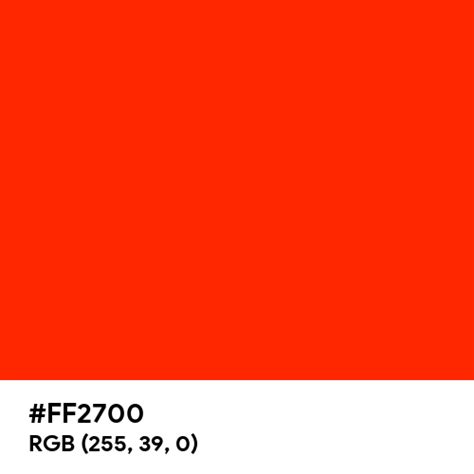 Scarlet color hex code is #FF2700