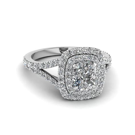 Cushion Cut diamond Double Halo Engagement Ring In 950 Platinum ...