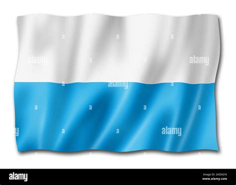 Bavaria state flag, Germany waving banner collection. 3D illustration ...