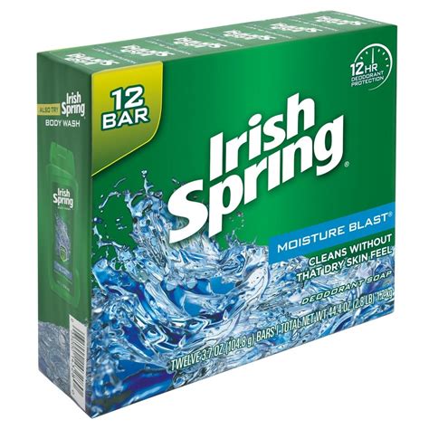 Irish Spring Moisture Blast Bar Soap 12 ct | Shipt