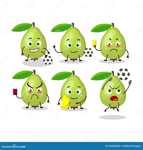 Guava Cartoon Character Working As a Football Referee Stock Vector ...