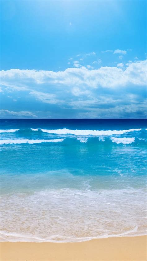 Blue Beach iPhone 5 Wallpaper | Beach wallpaper, Beach landscape ...