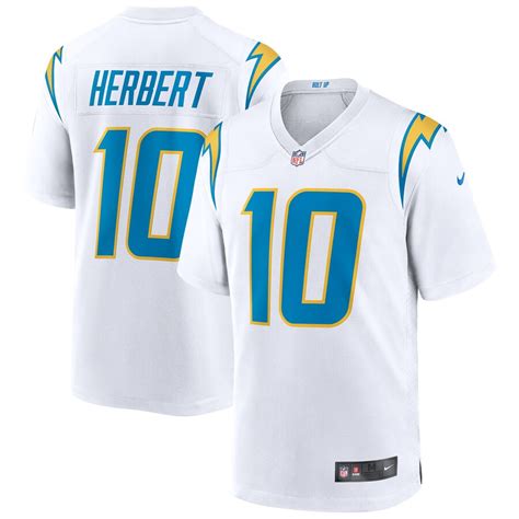 Men's Nike Justin Herbert White Los Angeles Chargers Game Jersey