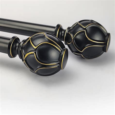 BalsaCircle 42-126" Black Adjustable Metal Curtain Rod Set Round ...