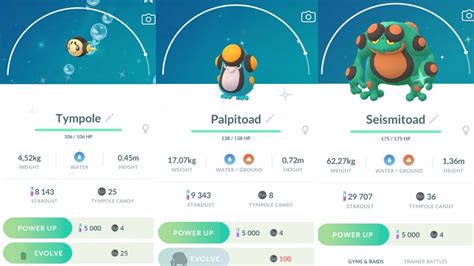 Pokemon GO - Shiny Tympole & Shiny Palpitoad & Shiny Seismitoad (iPhone ...