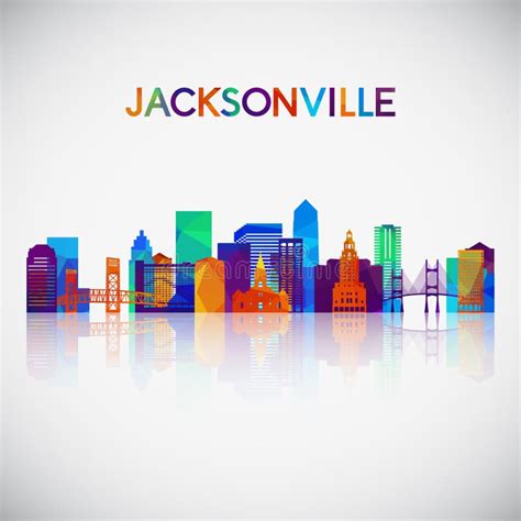 Jacksonville Skyline Silhouette in Colorful Geometric Style. Stock ...