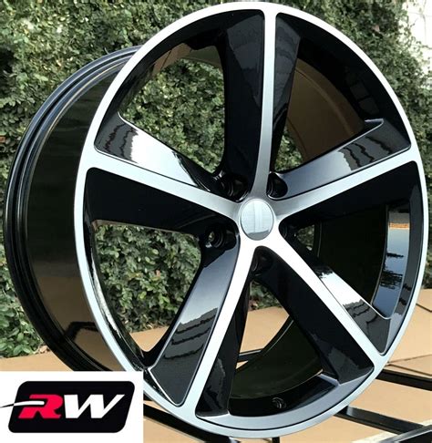 20" inch RW Wheels for Chrysler 300 Black Machined Rims Challenger ...