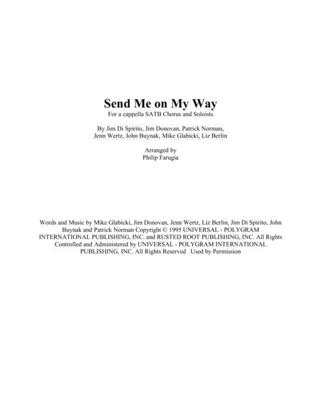 Send Me On My Way By Jenn Wertz, Jim Di Spirito, Jim Donovan, John ...