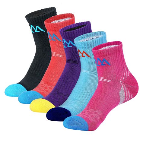 5 Pack Women's Cushioned Hiking Walking Running Socks, Moisture | eBay