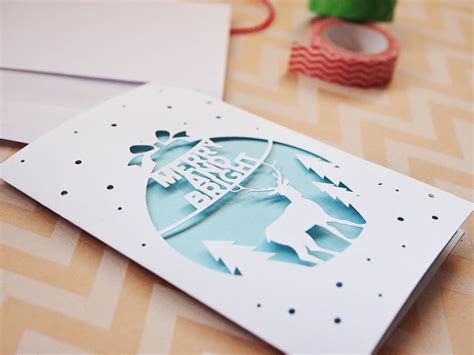 Make Your Own Papercut Christmas Cards! (Free Download) - Ting and Things