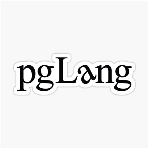 "Pg Lang Merch Pglang Logo" Sticker for Sale by RayessAya | Redbubble