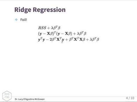 Ridge Regression Derivation - YouTube