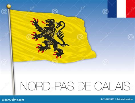 Nord Pas De Calais Regional Flag, France, Vector Illustration Stock ...