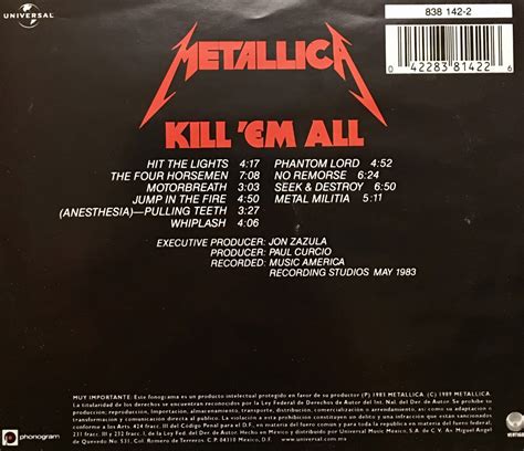 Lista 95+ Foto Album Or Cover Metallica Kill 'em All Alta Definición ...