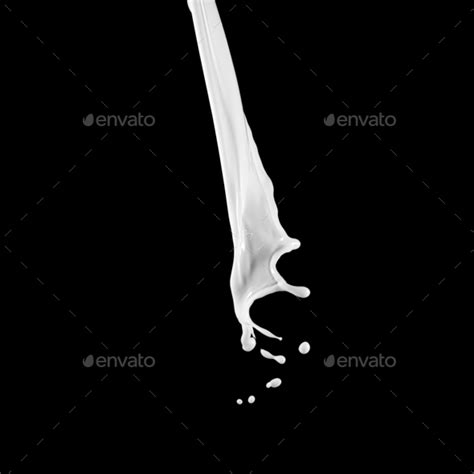 Milk splash, isolated on black background. white splash Stock Photo by ...