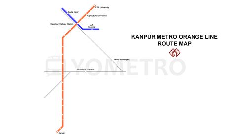 Kanpur Metro Map 2024, Stations & Metro Lines Maps - YoMetro