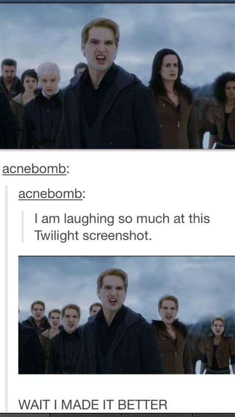 the twilight saga movie meme is shown in two different frames, one with ...