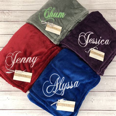 Personalized Custom Soft Blanket With SCRIPT Name 8 Colors to Choose ...