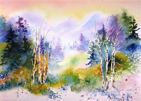 Donna L. Martin Fine Art: Watercolor Landscape Painting, "Aspen Morning ...