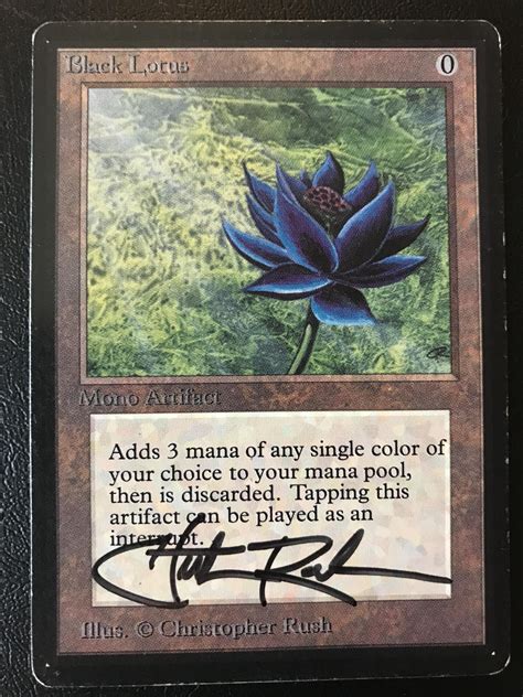 Beta Black Lotus - Signed By Christopher Rush, More or Less Value ...