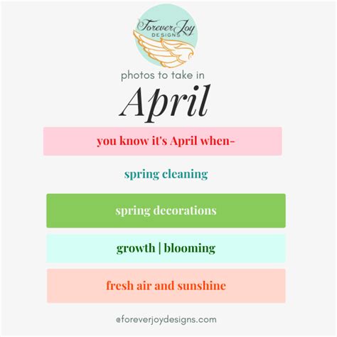 April Photo Prompts – ForeverJoy Designs