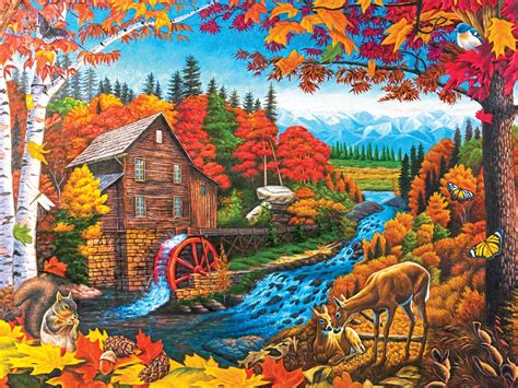 Autumn Mill, 300 Pieces, Lafayette Puzzle Factory | Puzzle Warehouse