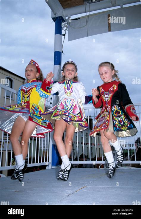 irelands oldest pagan festival with local irish dancing girls Stock ...